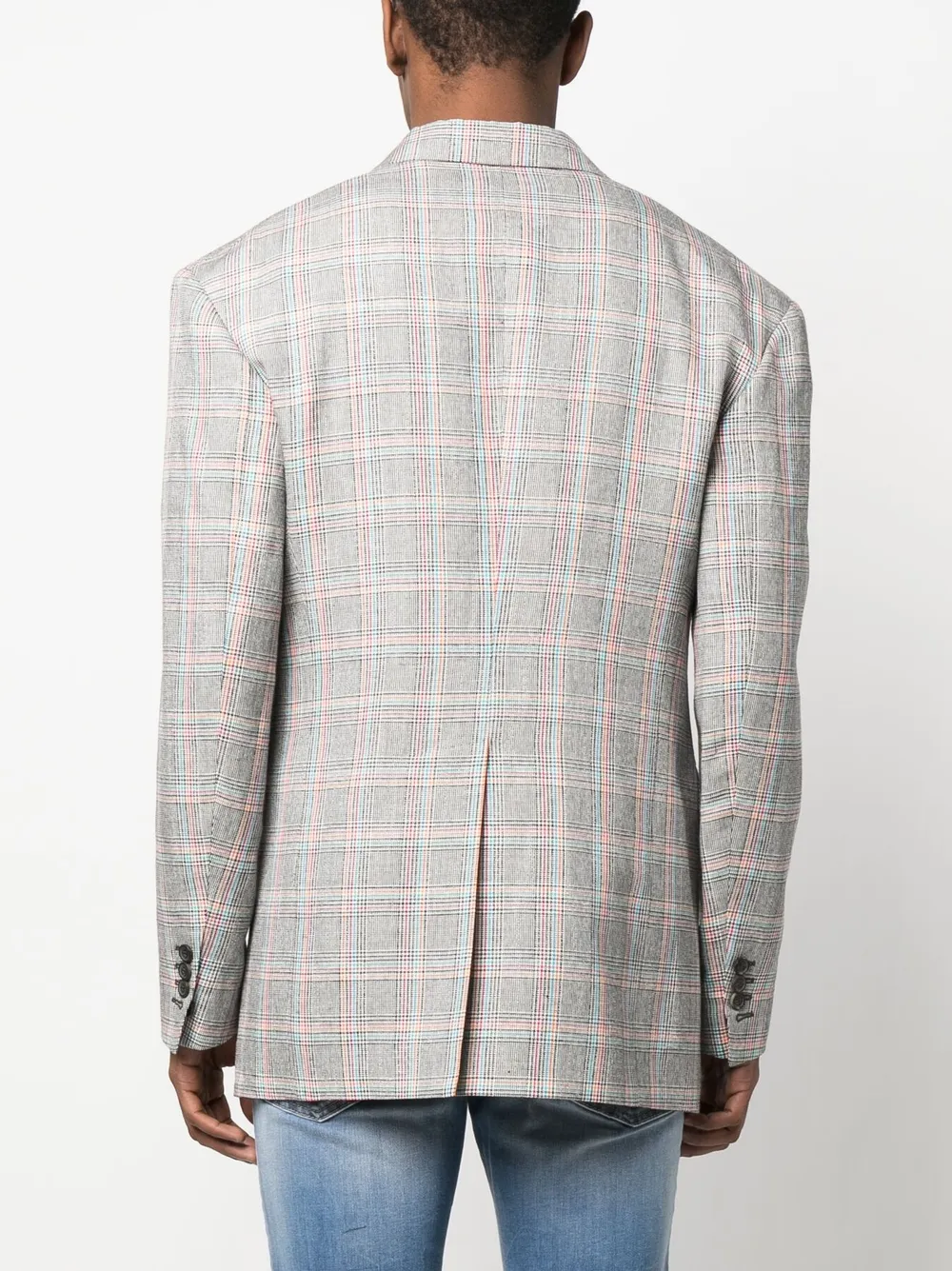Dsquared2 Plaid-pattern Single-breasted Blazer In Schwarz