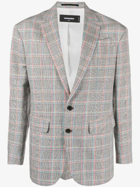 DSQUARED2 plaid-pattern single-breasted blazer
