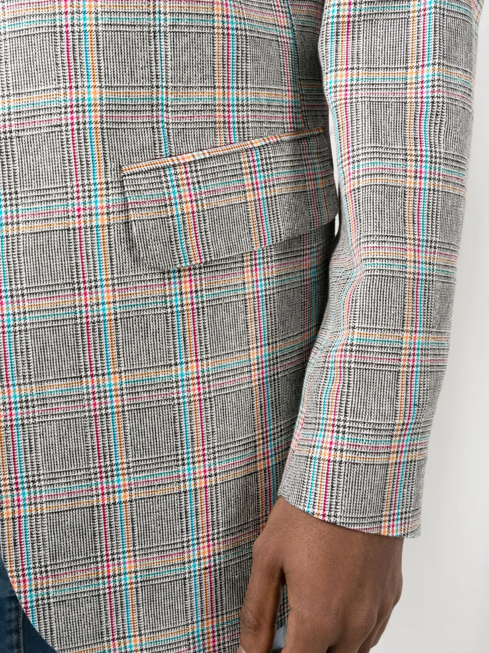 Dsquared2 Plaid-pattern Single-breasted Blazer In Schwarz