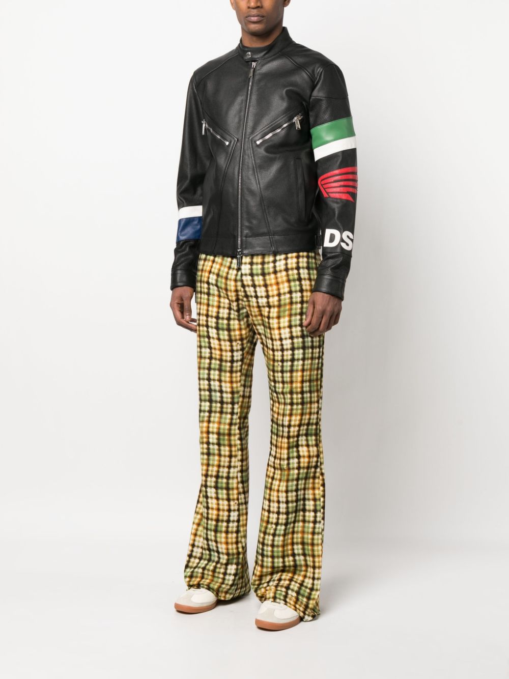 Dsquared2 Leren bomberjack - Zwart