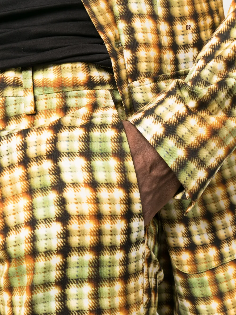 Dsquared2 Check-pattern Cotton Trousers In Gelb