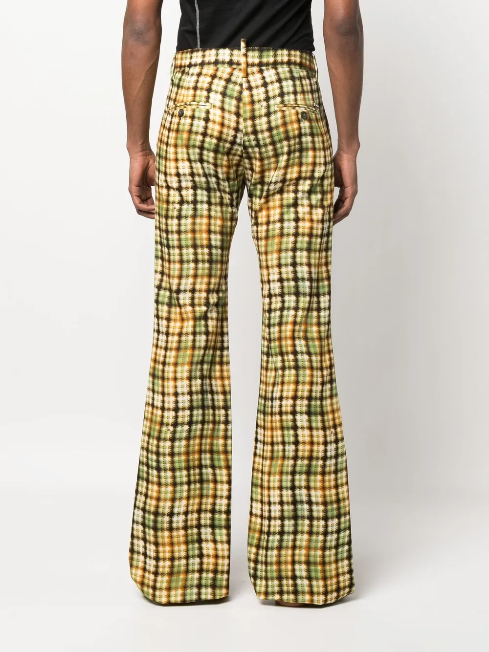 Dsquared2 Check-pattern Cotton Trousers In Gelb