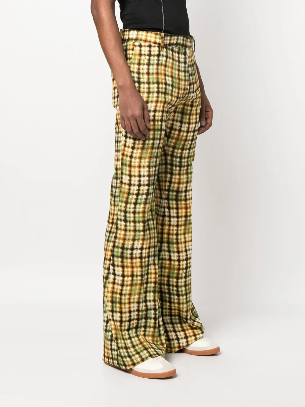 Dsquared2 Check-pattern Cotton Trousers In Gelb