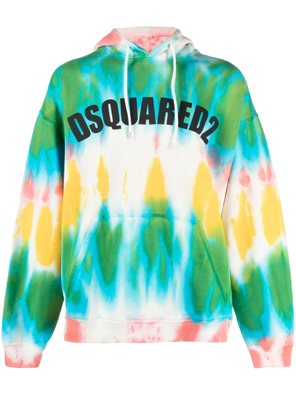 Shop Dsquared2 Tie-dye Cotton Hoodie In Blau