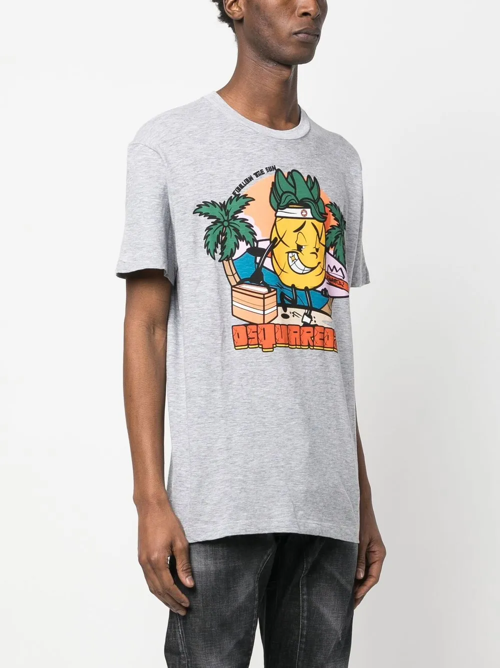 Dsquared2 Graphic Print T-shirt In Grey