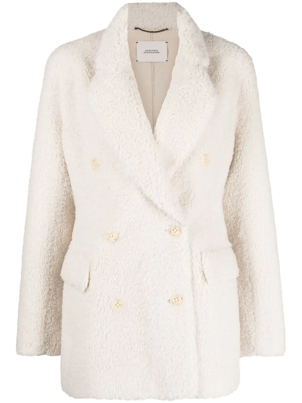 

Dorothee Schumacher faux-shearling double-breasted blazer - White