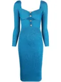 Self-Portrait cut-out detail ribbed dress - Blue