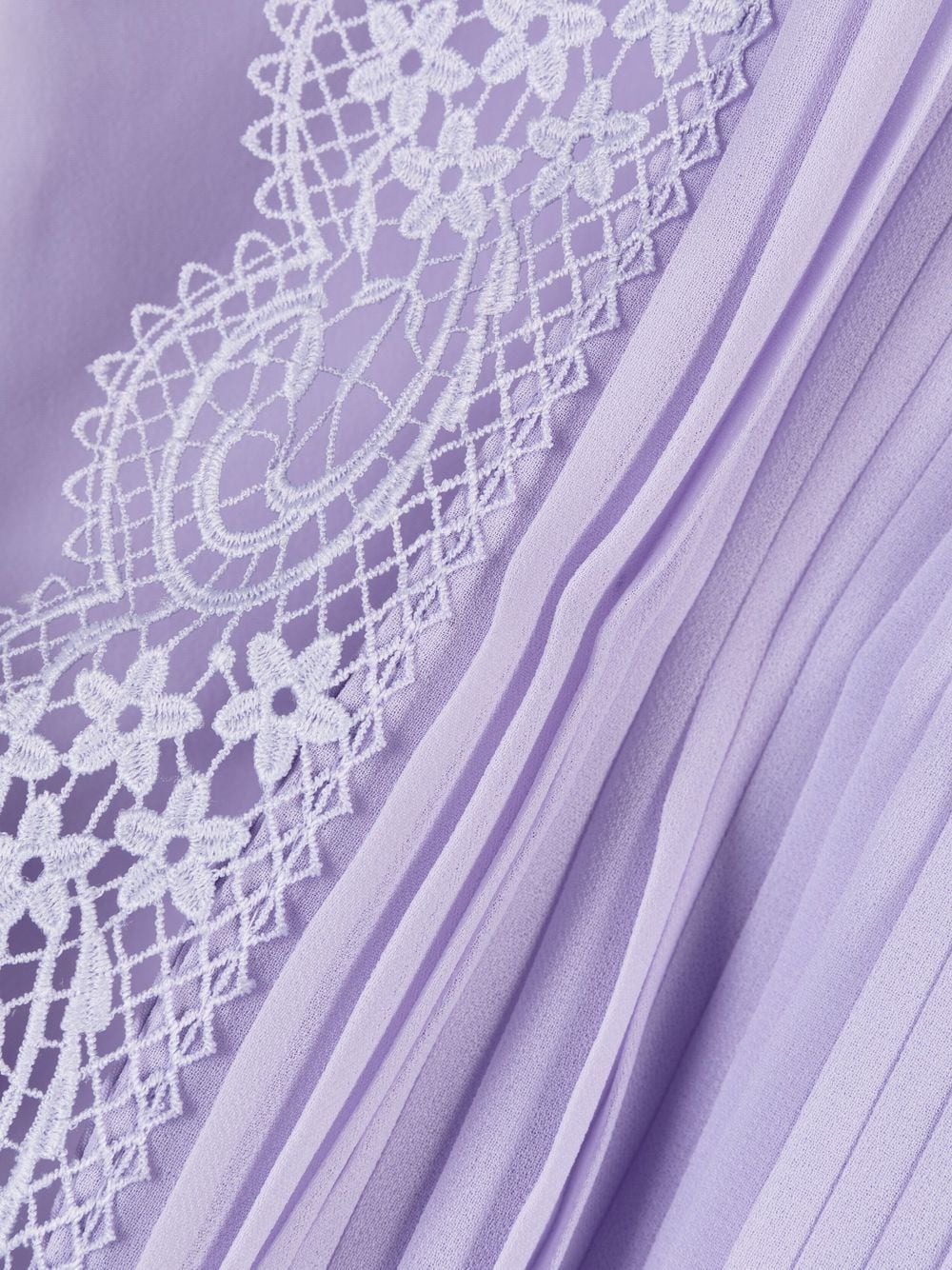 Shop Self-portrait Lace-trim Minidress In Purple