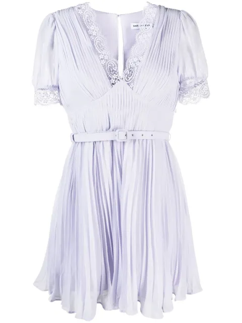 Self-Portrait lace-trim minidress