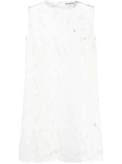 Self-Portrait vestido camisero con detalle de encaje floral