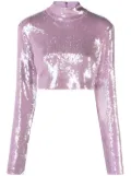 ROTATE BIRGER CHRISTENSEN sequin-embellished crop top - Purple