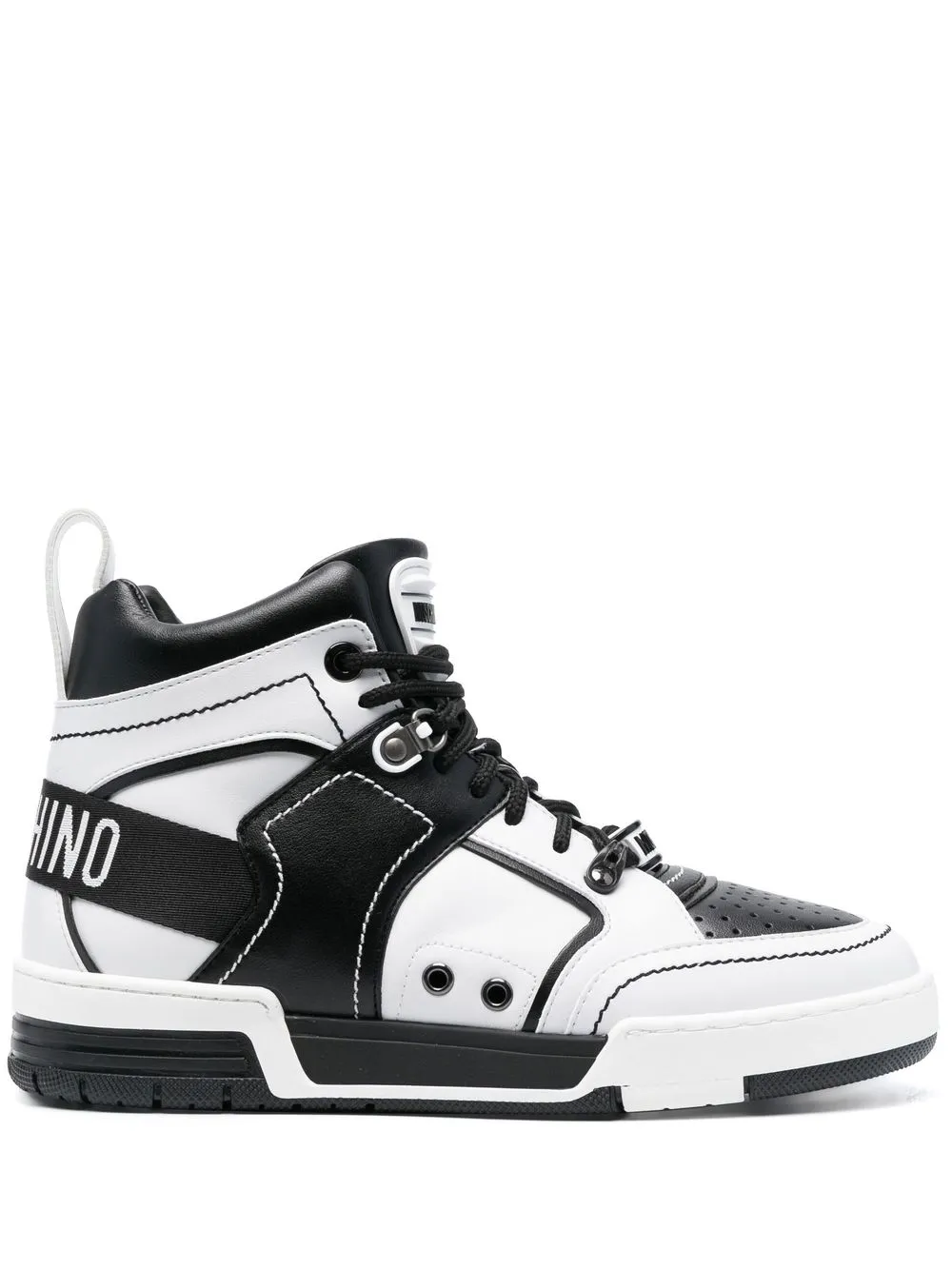 

Moschino logo-print high-top sneakers - White