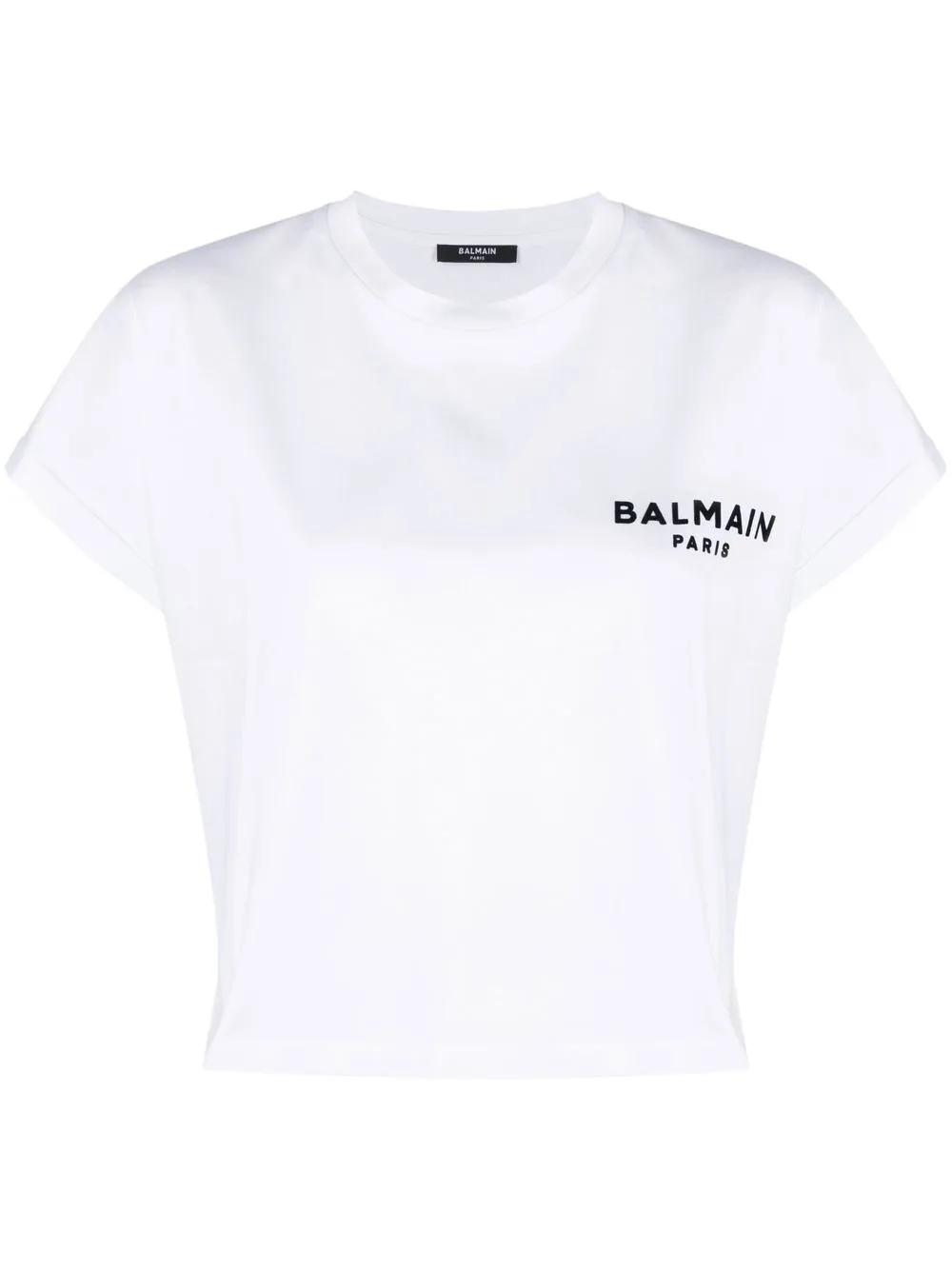 

Balmain logo-print cropped T-shirt - White