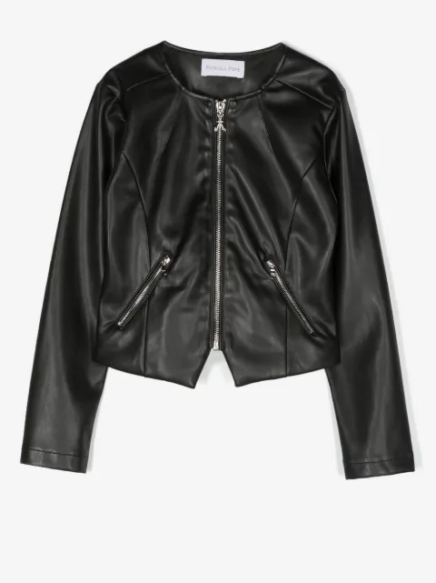 Patrizia Pepe girl logo-plaque jacket 