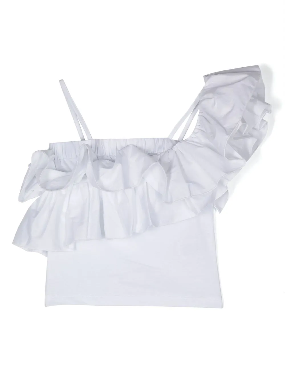 Patrizia Pepe Girl Kids' Ruffle-trim Detail Blouse In White