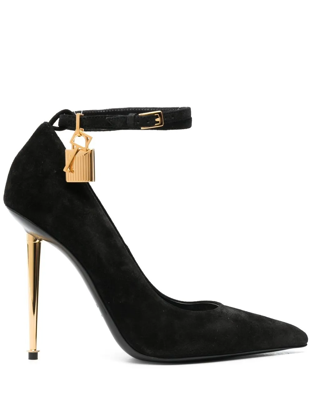 

TOM FORD Padlock 90mm suede pumps - Black