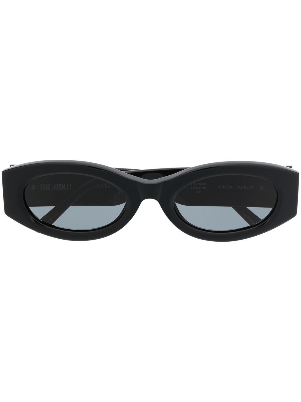 Attico Berta Rectangle-frame Sunglasses In Black