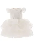 Tulleen Collina ruffle-trimmed teacup dress - White