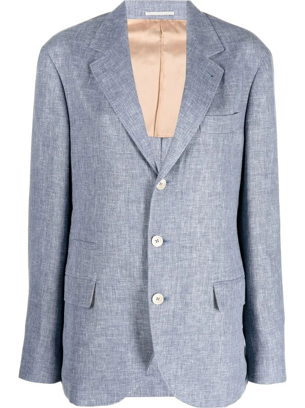 

Brunello Cucinelli single-breasted linen blazer - Blue