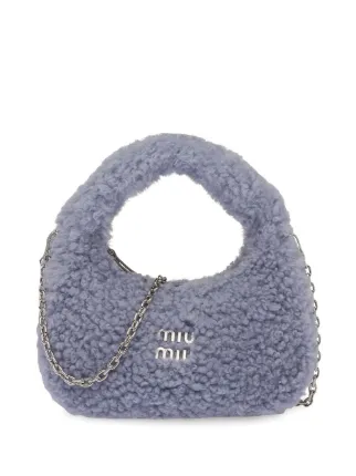 Miu Miu Mini Wander Shearling Shoulder Bag - Farfetch