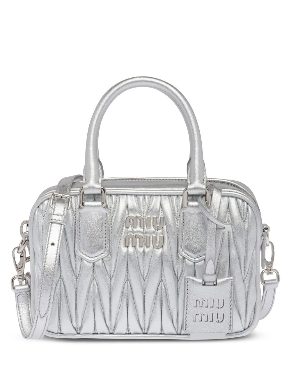 

Miu Miu Matelassé leather mini bag - Silver