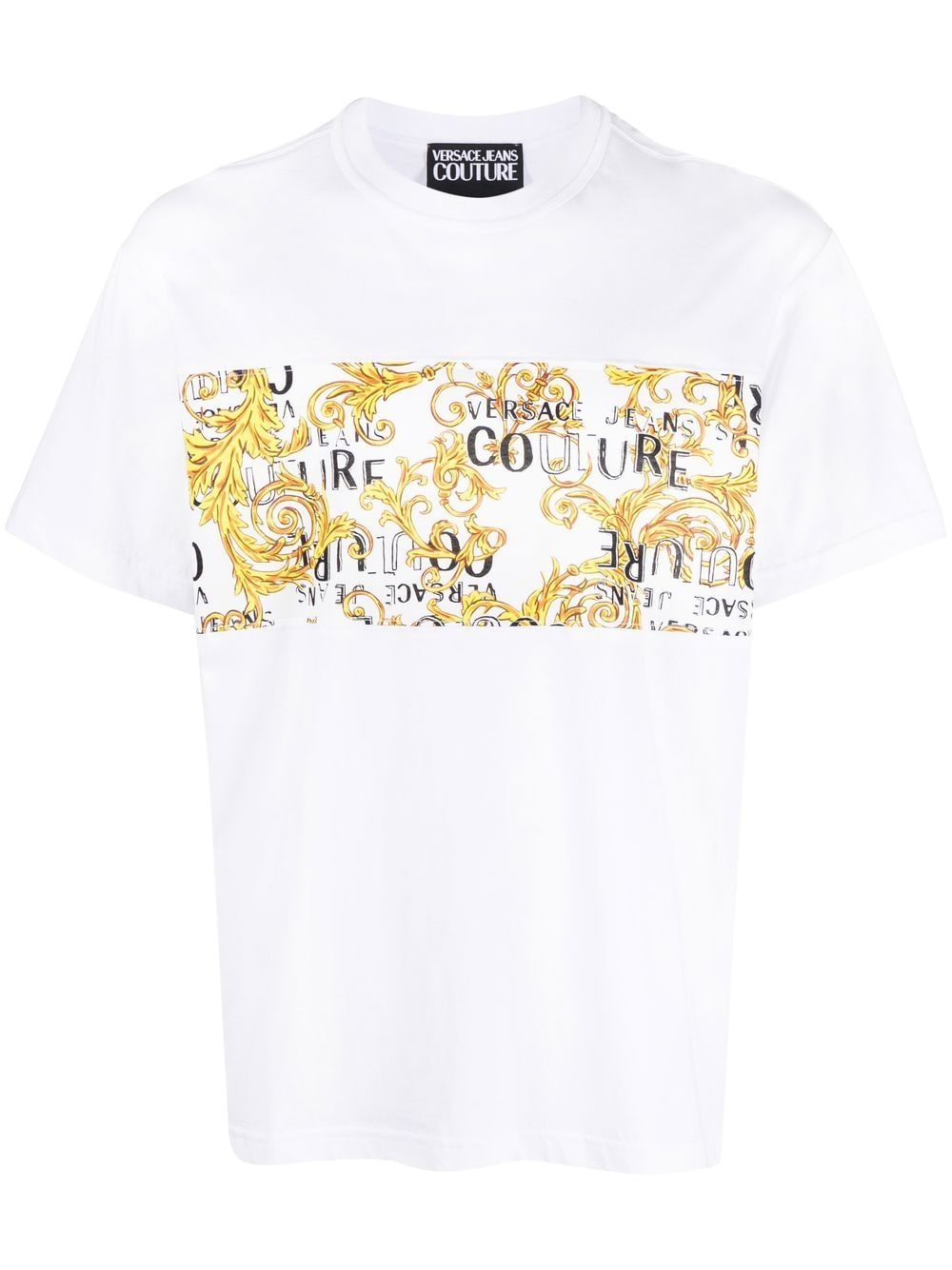 Versace Jeans Couture Baroque-print T-shirt In Neutrals