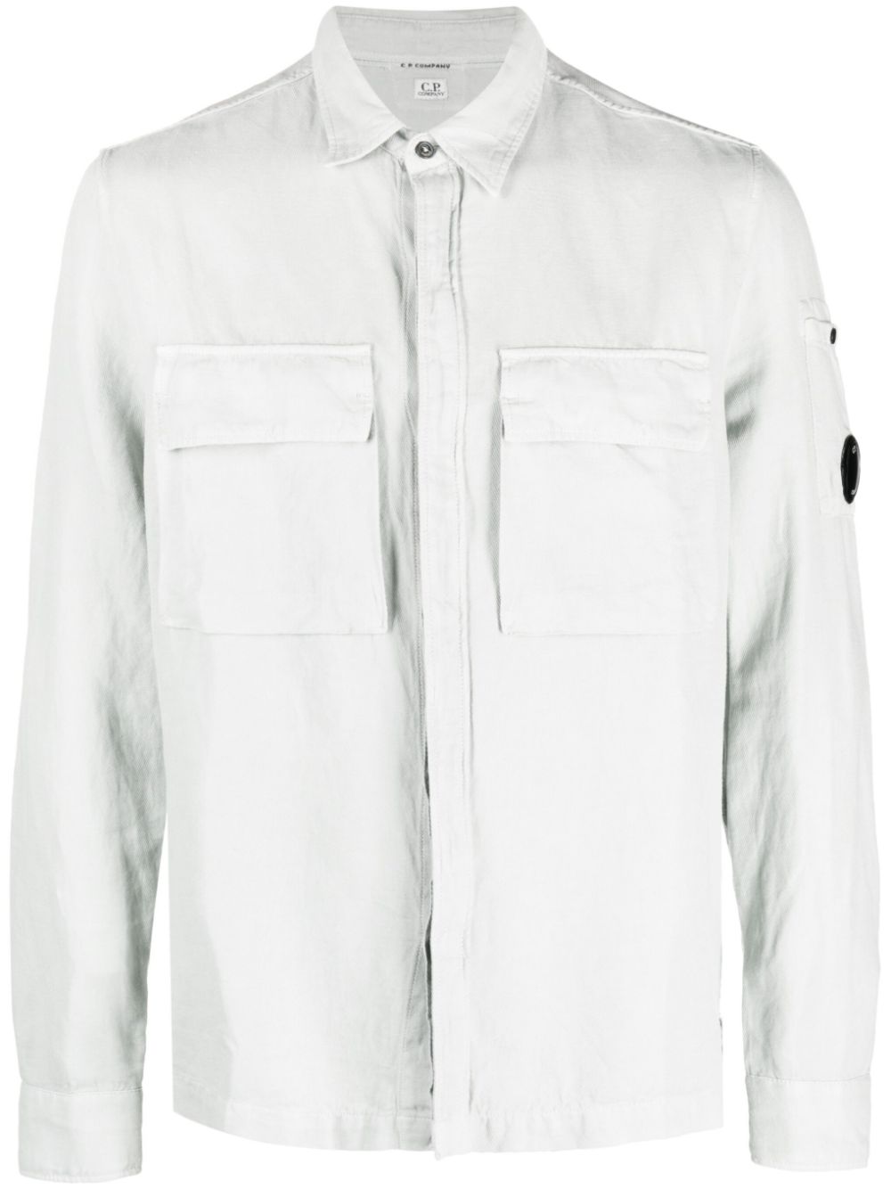 C.p. Company Broken Long-sleeve Shirt In Gauze White