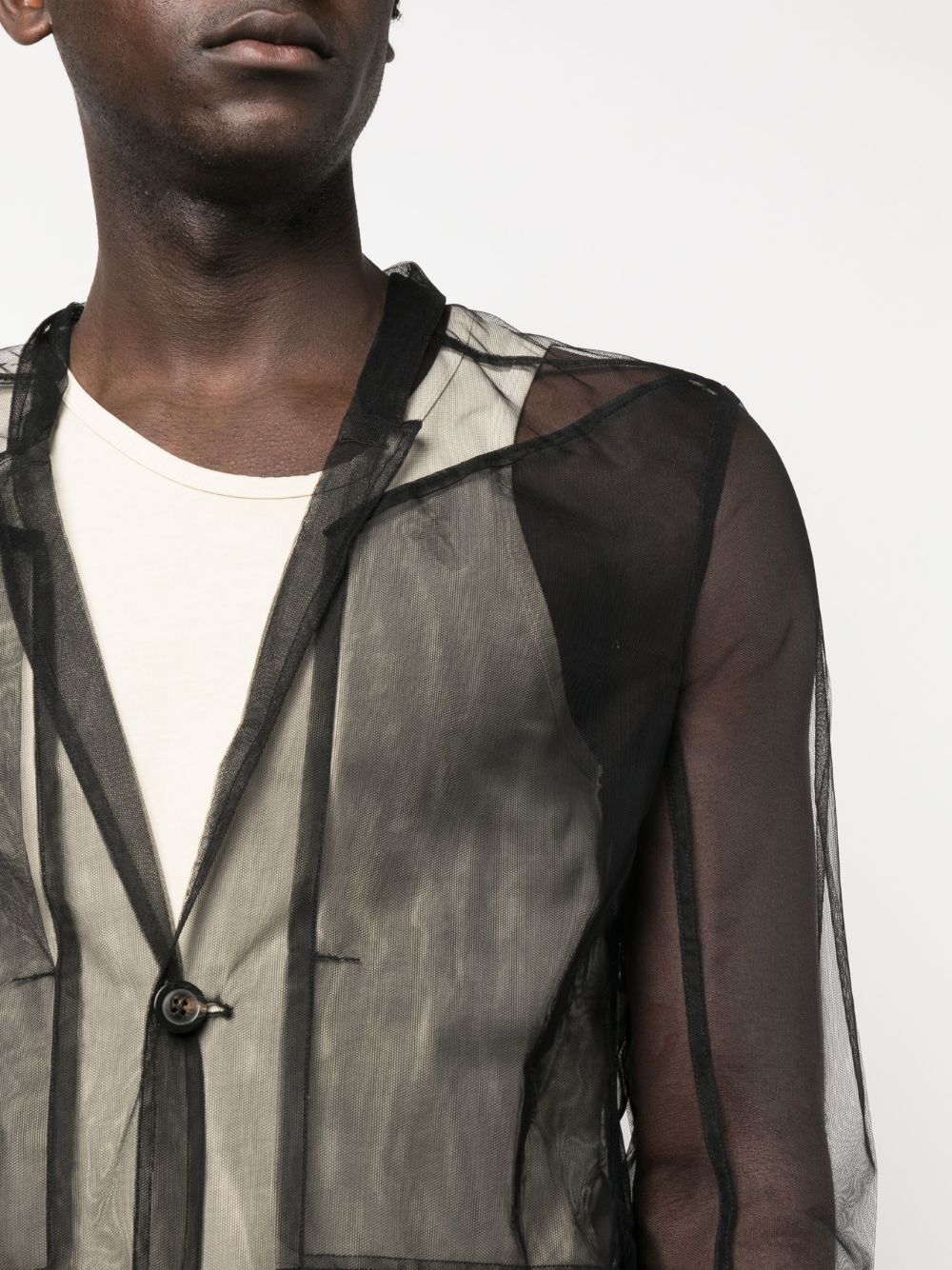 Shop Rick Owens Sheer Buttoned Shirt In Schwarz