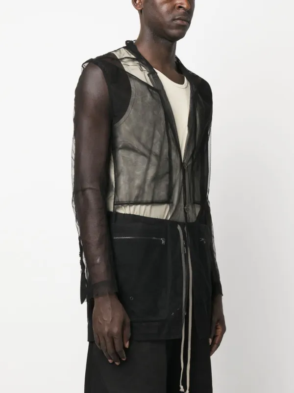 【関税込み】Rick Owens ブラック Hollywood シアー フーディ Rick Owens シアーシャツ | ブラック | FARFETCH JP