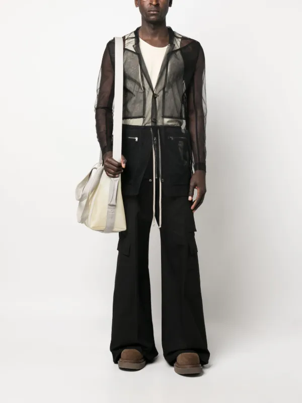 【関税込み】Rick Owens ブラック Hollywood シアー フーディ Rick Owens シアーシャツ | ブラック | FARFETCH JP