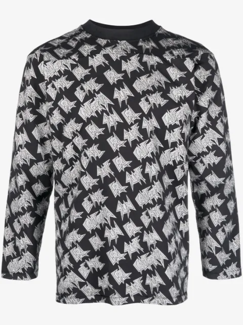ERL playera manga larga con logo estampado