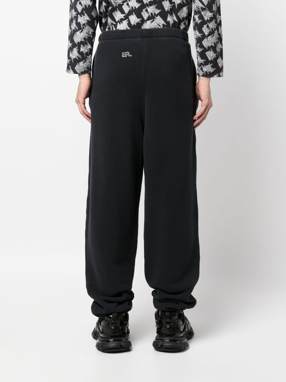 Shop Erl Jersey-fleece Cotton Track Pants In Black