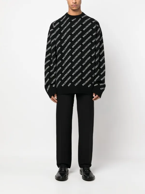 Balenciaga intarsia-knit Logo Jumper - Farfetch