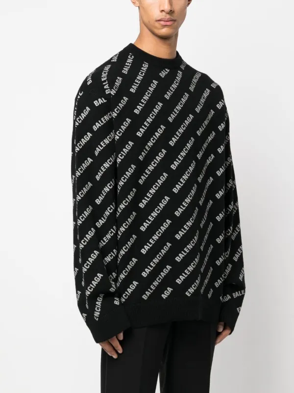 Balenciaga intarsia-knit Logo Jumper - Farfetch