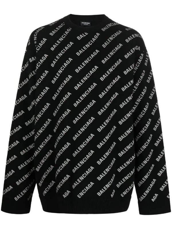 Balenciaga logo-knit crew-neck Jumper - Farfetch