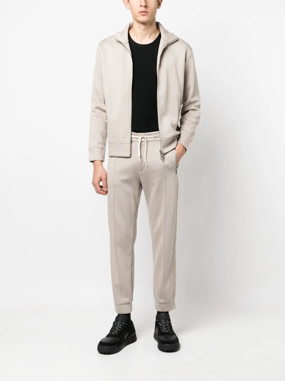 Emporio Armani Trainingsbroek met logoplakkaat - Beige