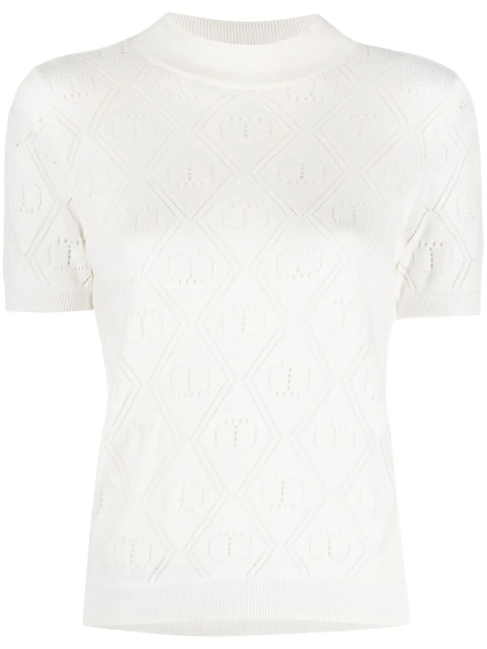 

TWINSET diamond-knit T-shirt - White