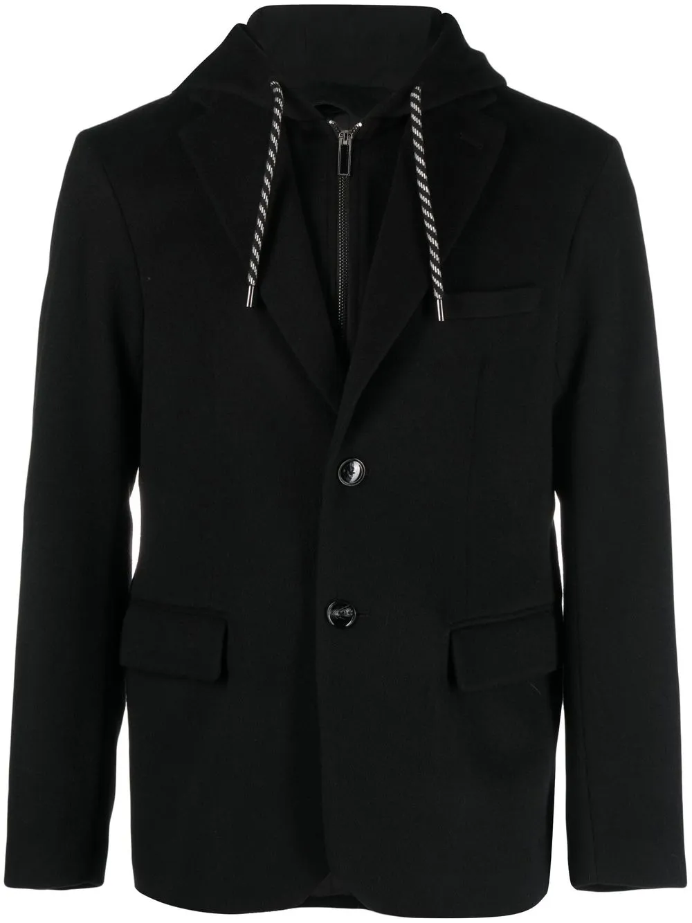 

Emporio Armani hooded long-sleeve blazer - Black
