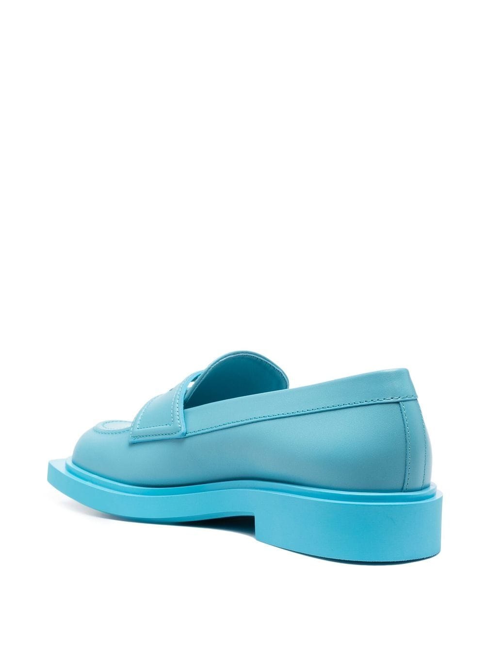 Shop 3juin Leather Penny Loafers In Blue