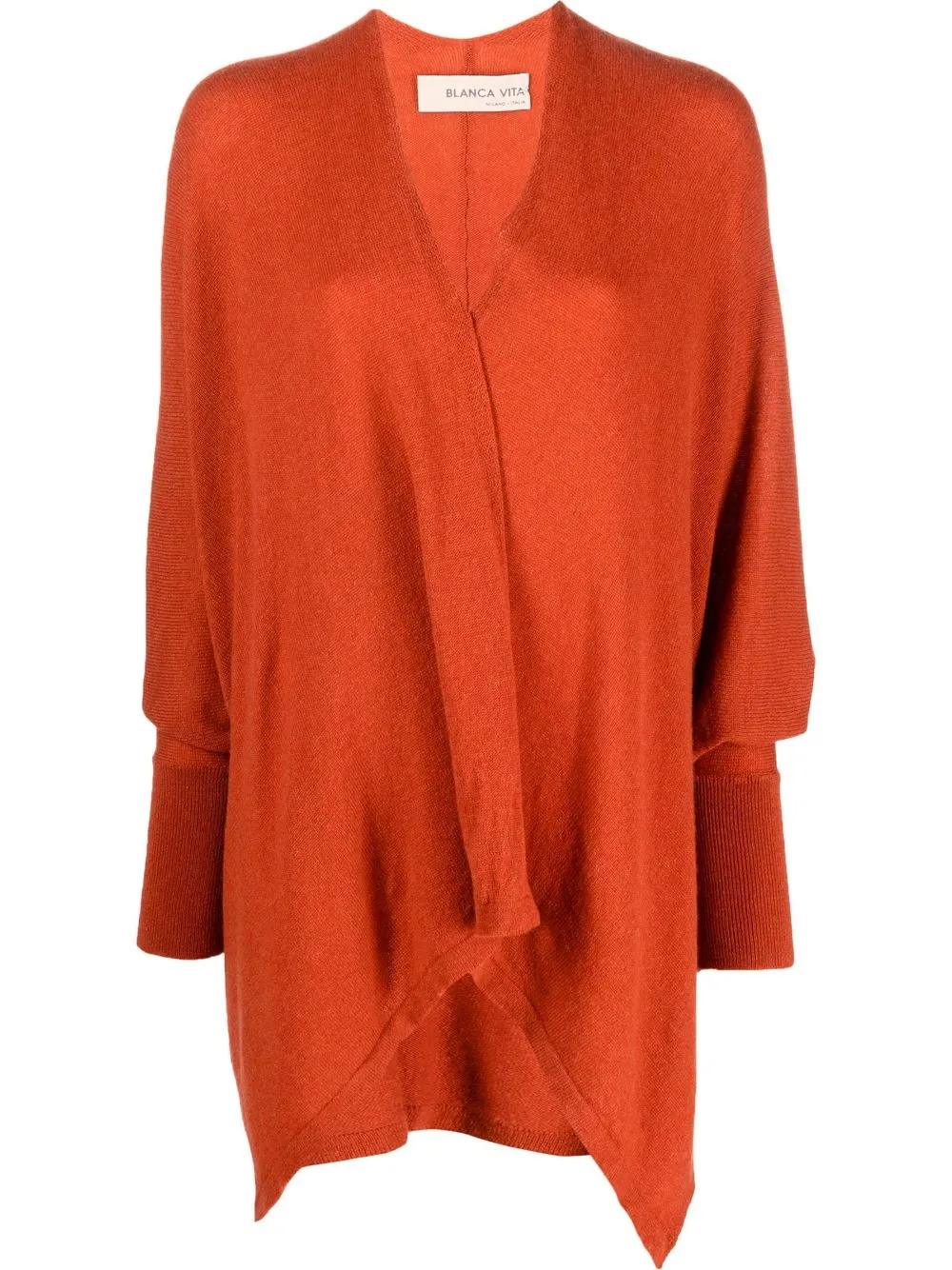 

Blanca Vita open front cashmere poncho - Orange