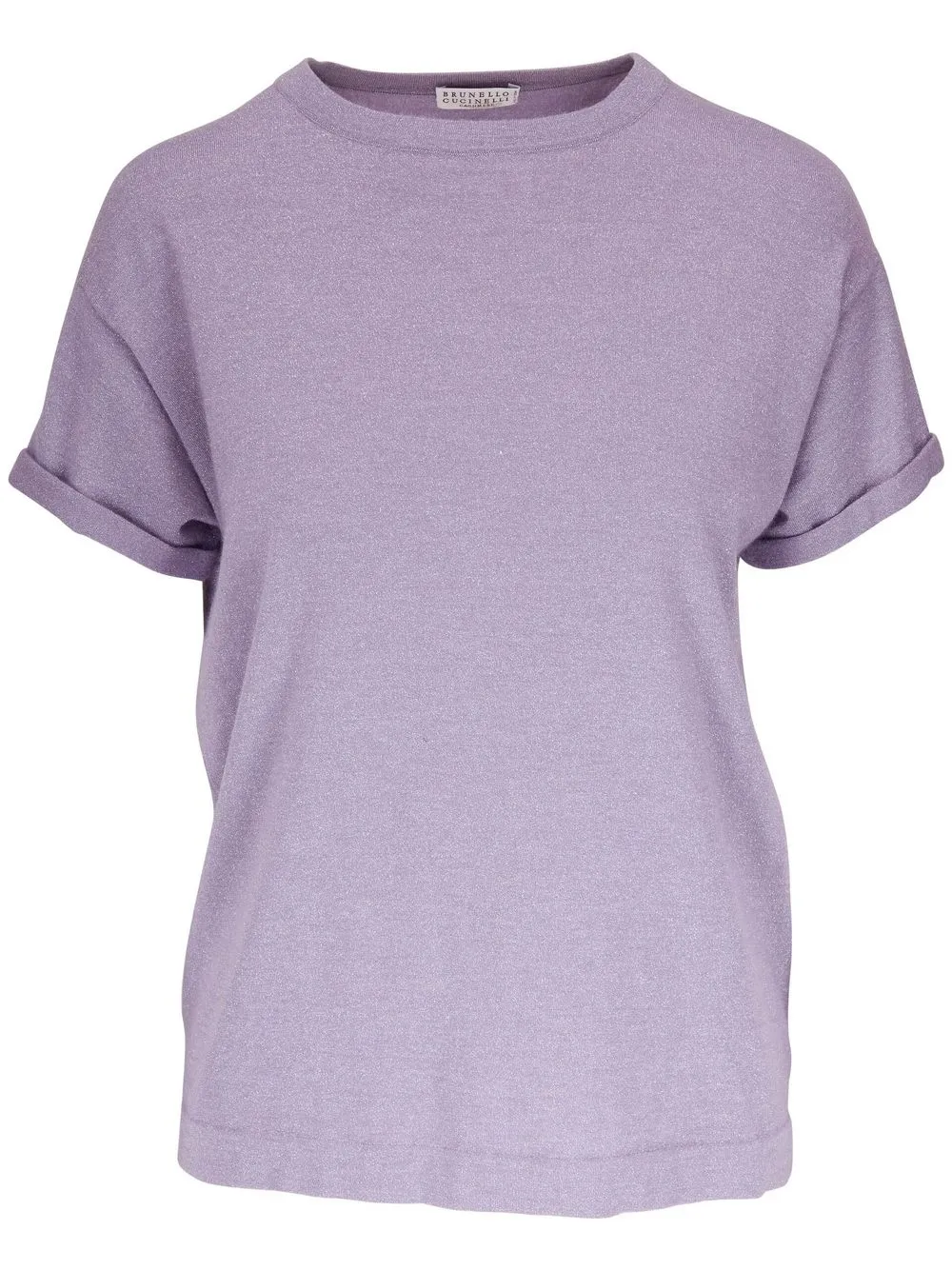 

Brunello Cucinelli turn-up sleeves cotton T-Shirt - Purple