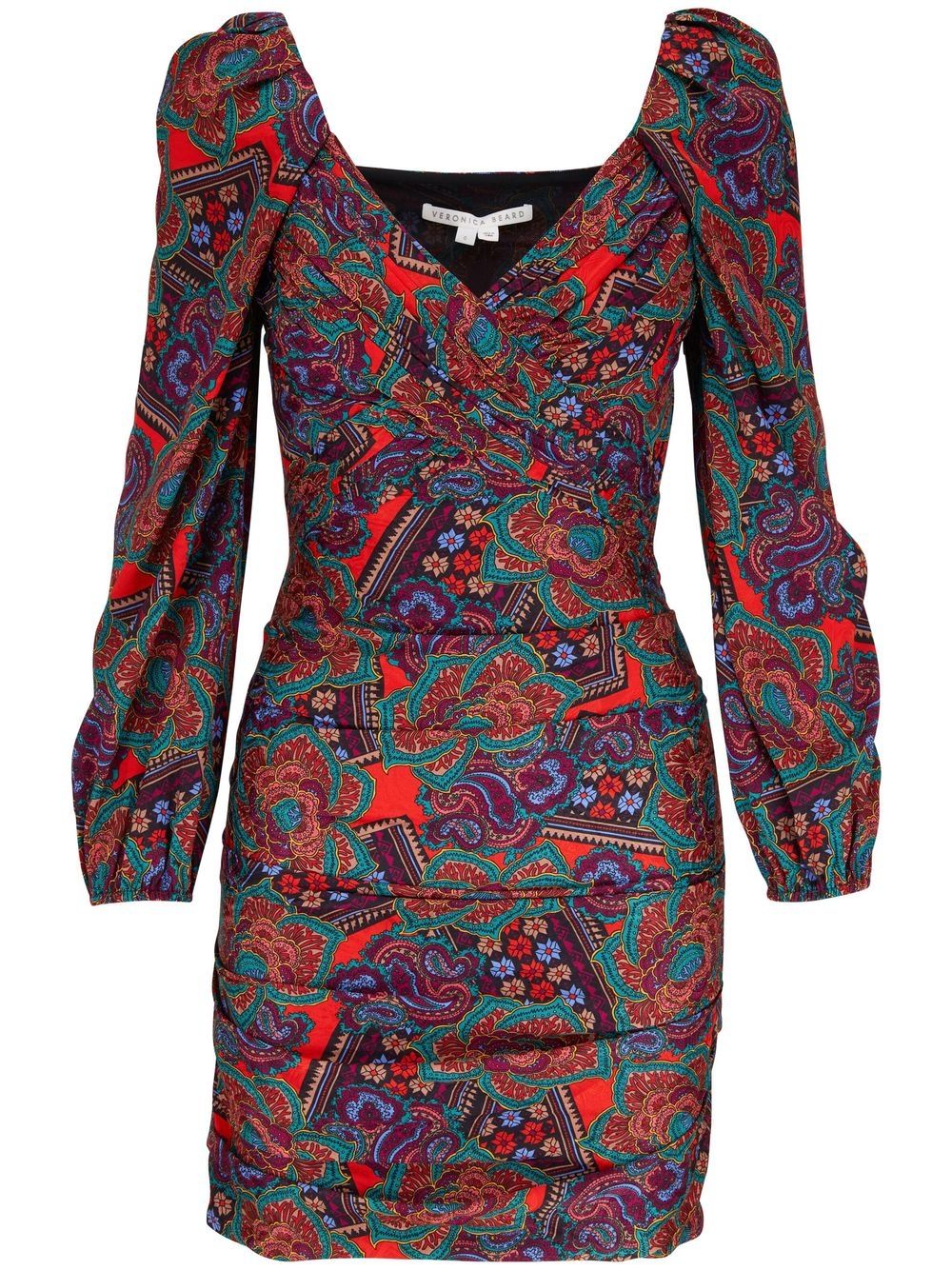 

Veronica Beard paisley-print long-sleeve dress - Red