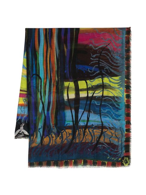 Givenchy abstract-print frayed scarf