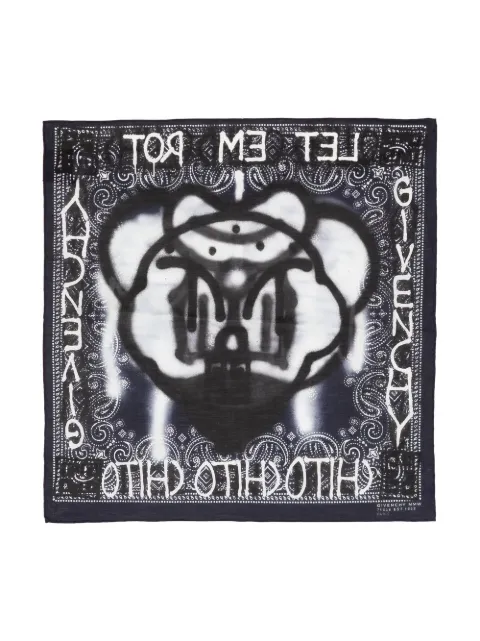 Givenchy graffiti-print cotton scarf