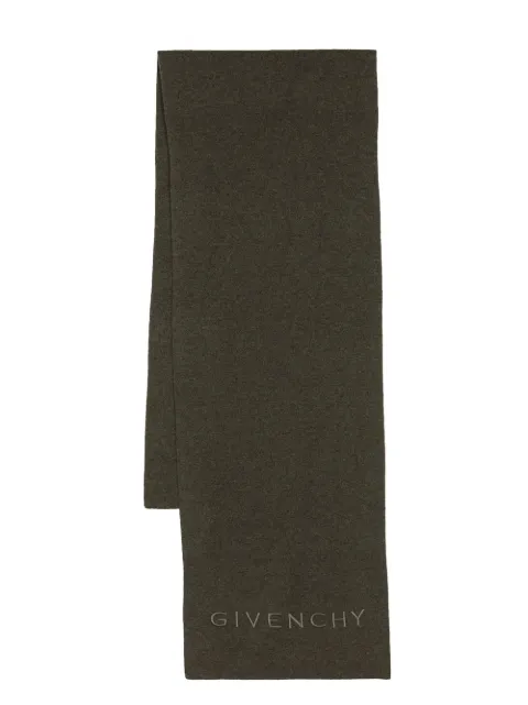 Givenchy logo-embroidery wool scarf