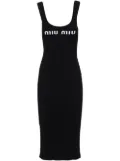 Miu Miu logo-print open-back dress - Black