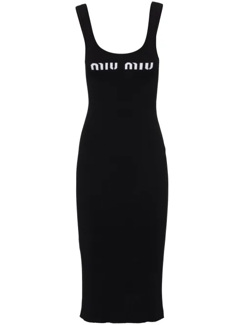 Robe à logo imprimé - Miu Miu - Modalova