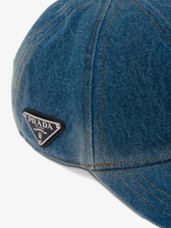 Prada Milano Embroidered Baseball Cap in Washed Blue Size S Prada | Accessories | Prada Milano Embroidered Baseball Cap  main image 2