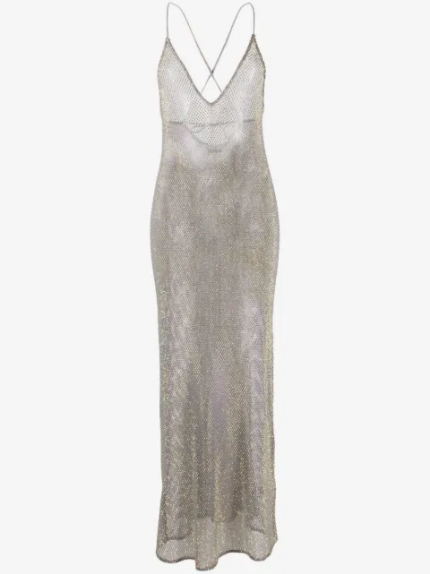 GANNI embellished mesh midi dress