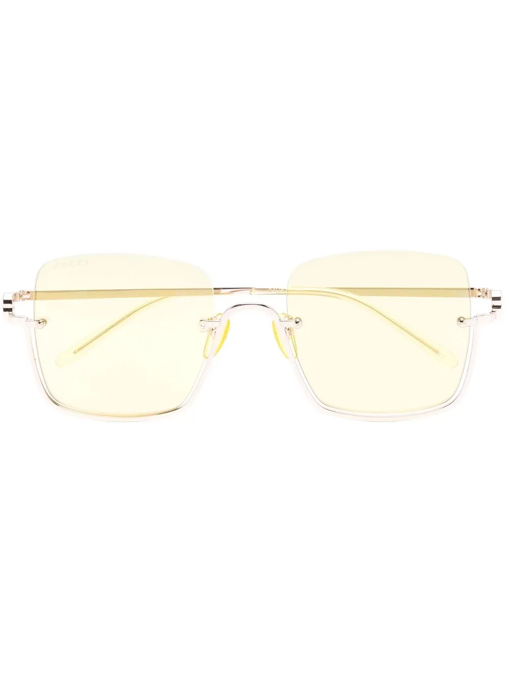 

Gucci Eyewear lentes de sol con armazón cuadrada oversize - Dorado